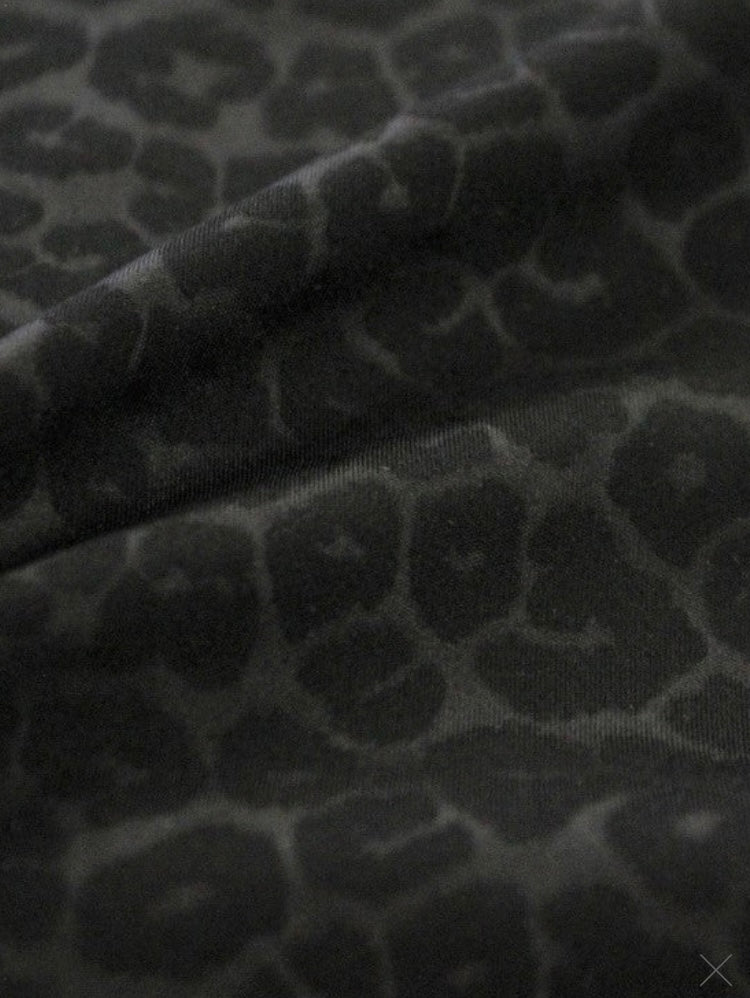 Black Embossed Leopard Full Body Sleazy